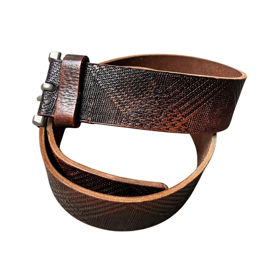 Fossil‎ Mens Brown Textured Genuine Leather Belt Size 32 MB663520132